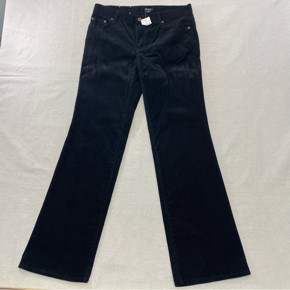 J Crew Pants Womens 6 Regular Black Cotton Corduroy City Fit Bootcut NWT
